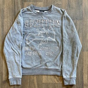 Led Zeppelin Gray Graphic Crewneck Pullover